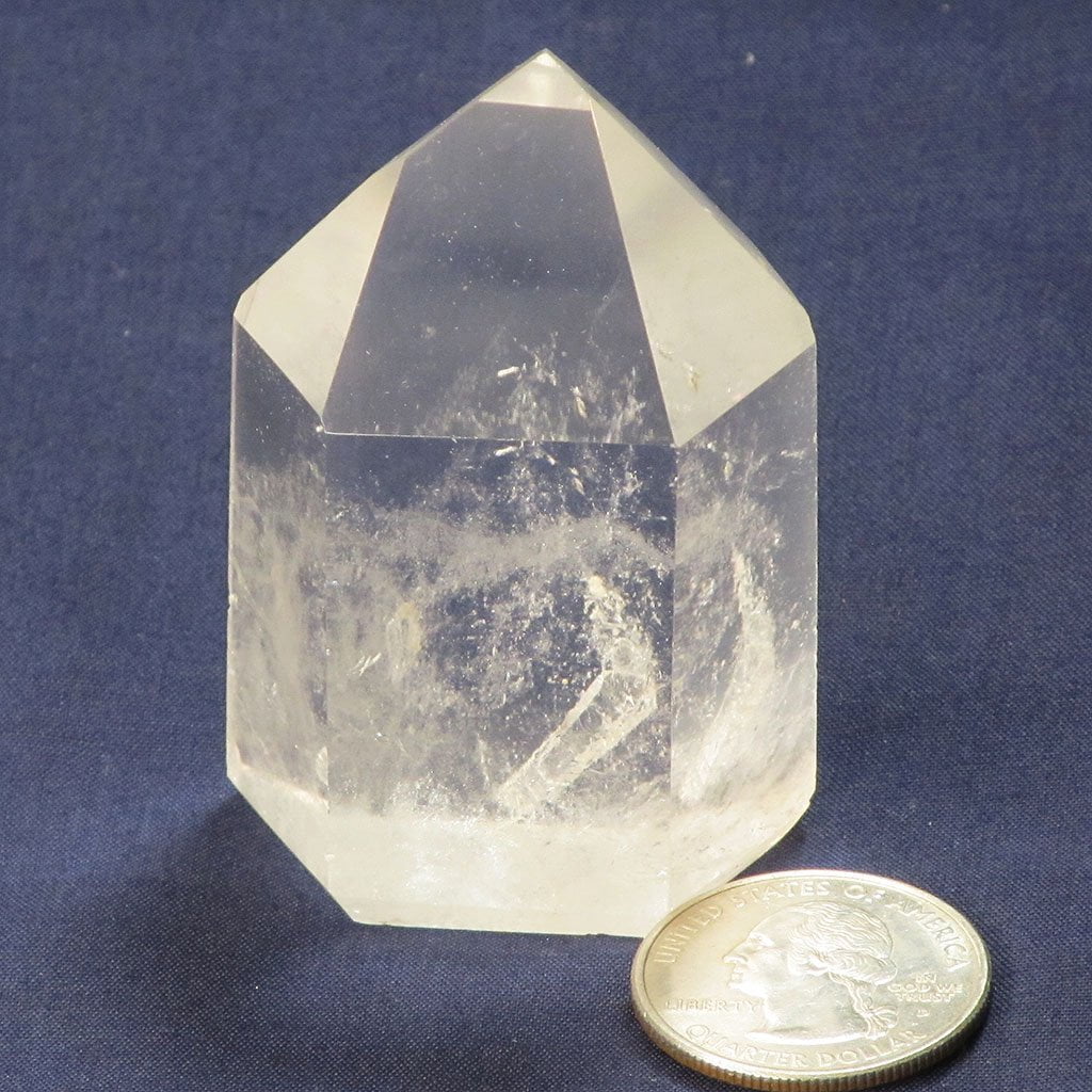 Polished Clear Quartz Crystal Point with a Penetrator