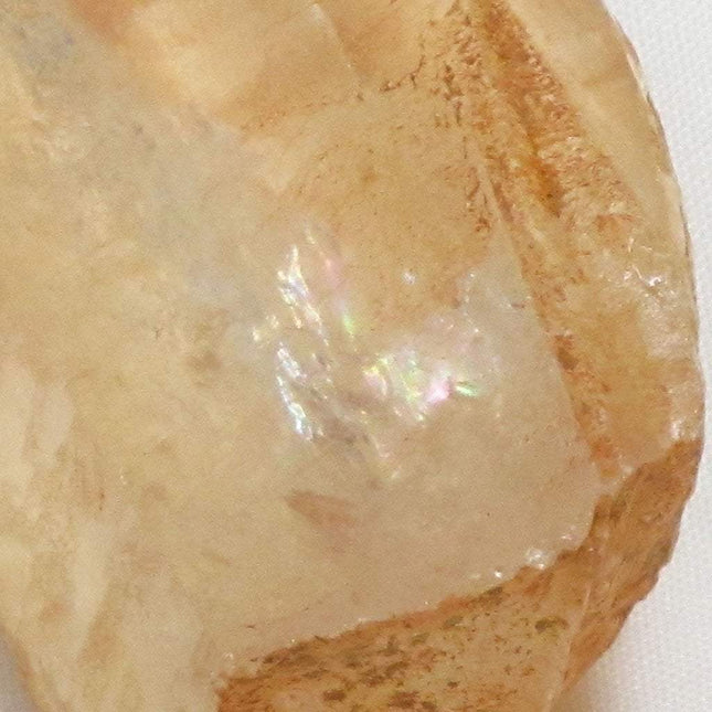 Tangerine Quartz Crystal Point from Brazil with a Rainbow