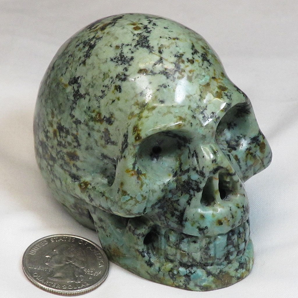 Hand Carved African Turquoise Skull
