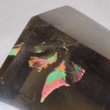 Polished Smoky Quartz Crystal Point with Rainbow