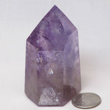 Polished Amethyst Point with Rainbows