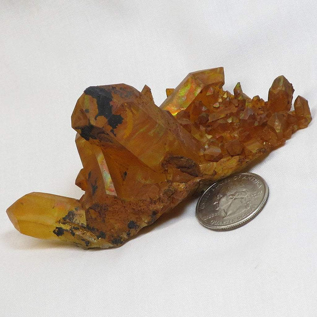 Natural Aura Quartz Crystal Cluster with Rainbow Iridescence