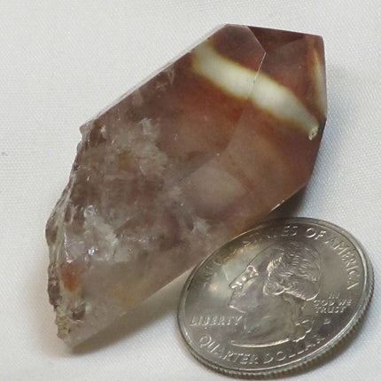 Rare Polished Amphibole Angel Wing Phantom Quartz Crystal Point