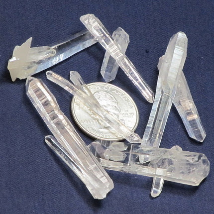 6 Colombian Singing Lemurian Quartz Crystal Points