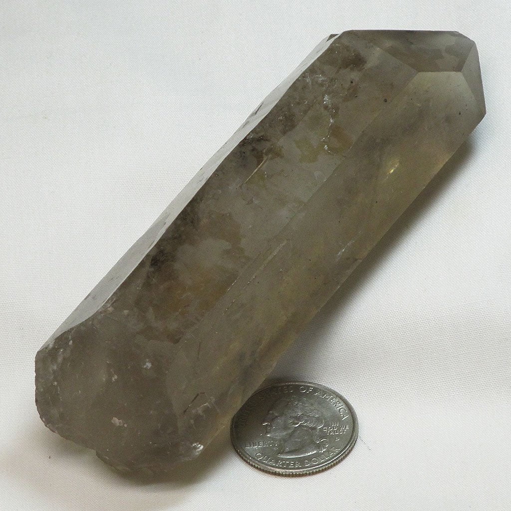 Smoky Quartz Crystal Point with Ghost Phantoms