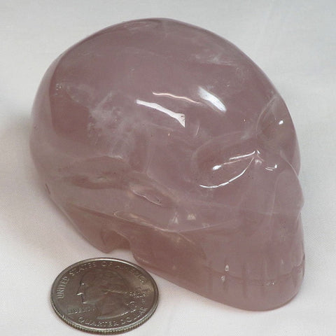 Carved Rose Quartz Skull | Blue Moon Crystals & Jewelry
