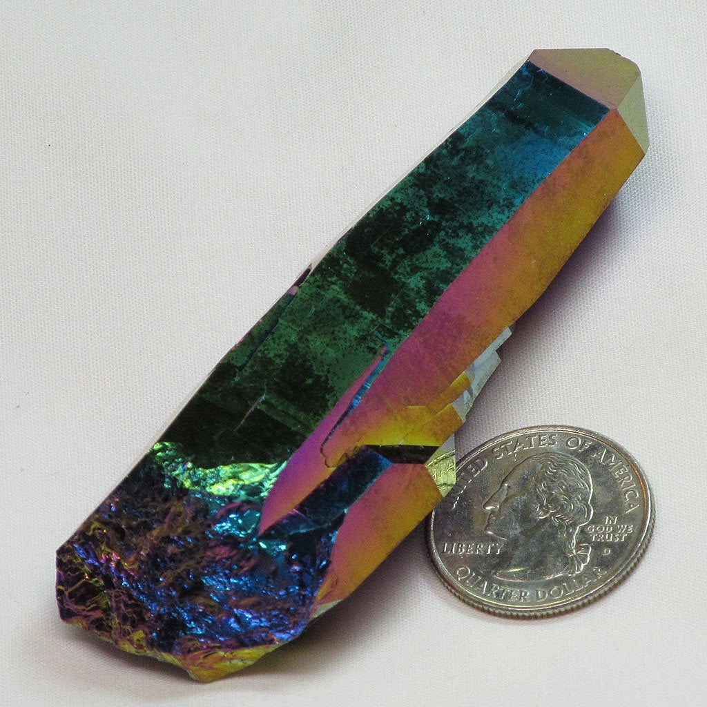 Rainbow Aura Quartz Crystal Point | Blue Moon Crystals