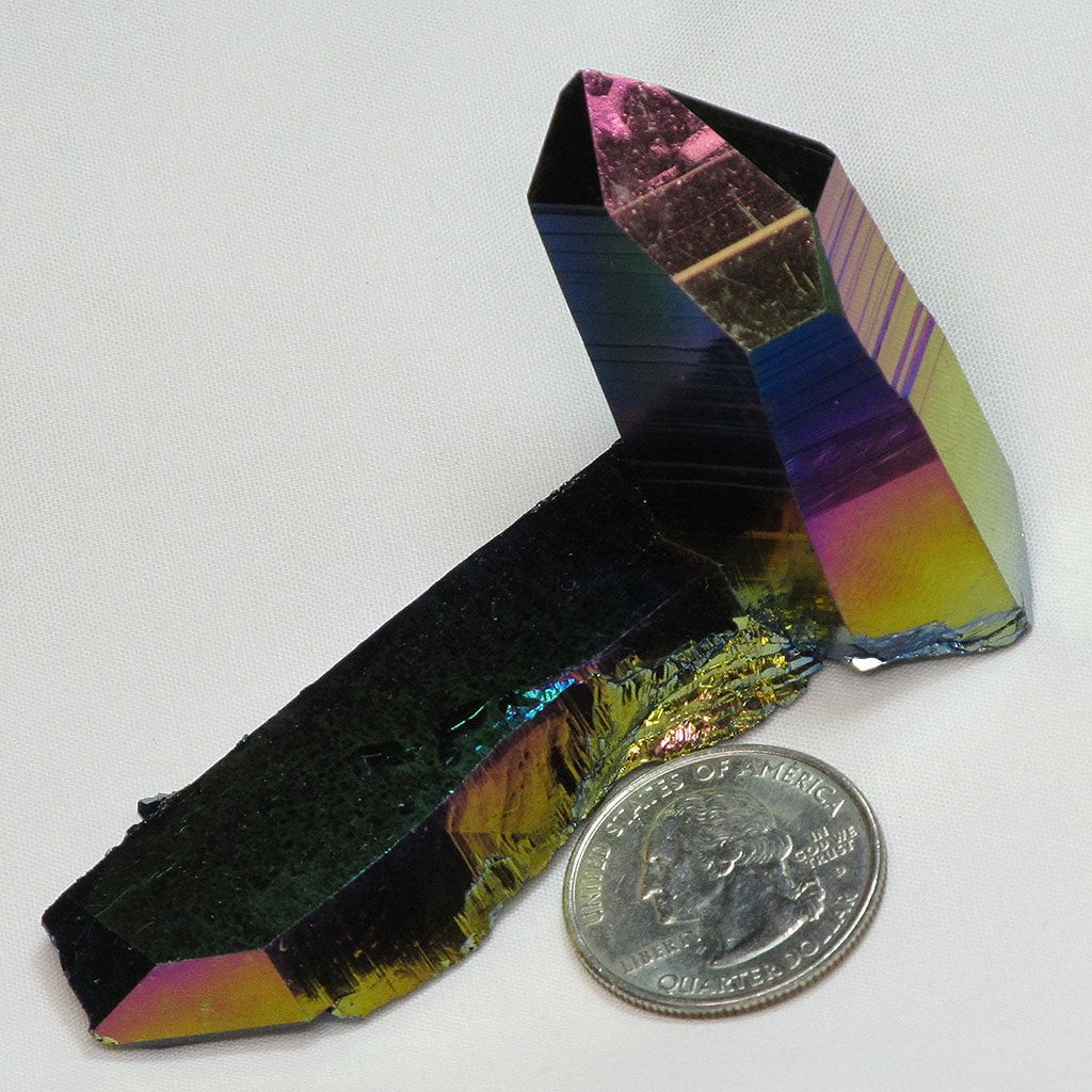 Rainbow Aura Quartz Crystal Shard with Time-Link Activation