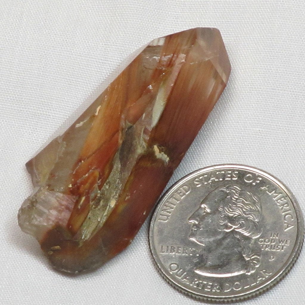 Rare Polished Amphibole Angel Wing Phantom Quartz Crystal