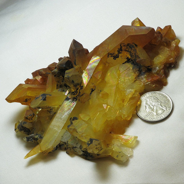 Arkansas Uncleaned Quartz Crystal Cluster Rainbow Iridescence