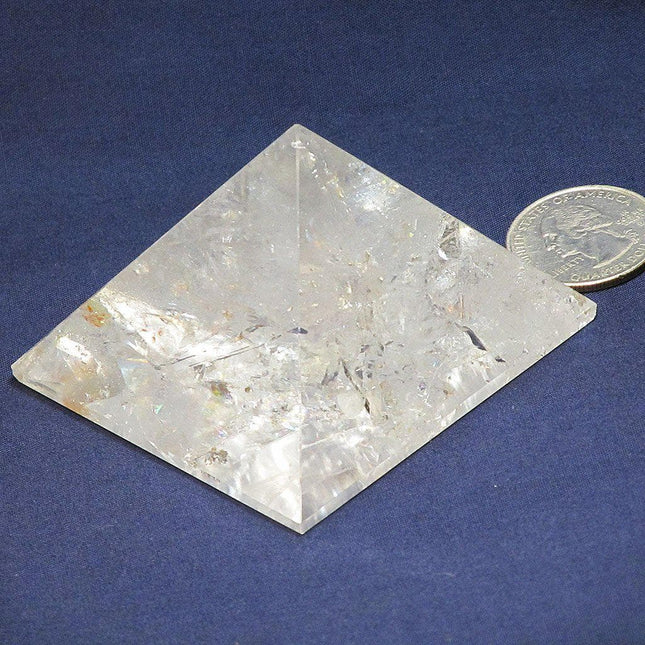 Polished Clear Quartz Pyramid with Rainbows | Blue Moon Crystals