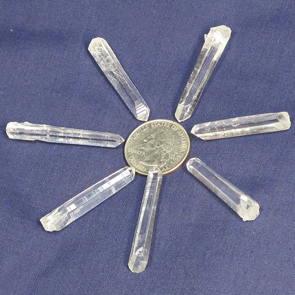 7 Singing Lemurian Quartz Crystal Points from Colombia