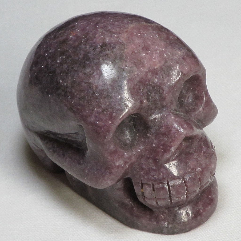 Hand Carved Lepidolite Skull | Blue Moon Crystals & Jewelry