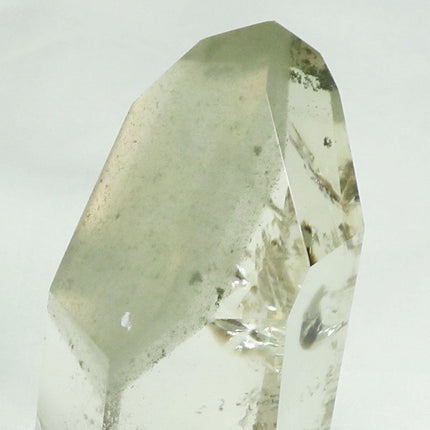 Polished Quartz Crystal Point w/ Limonite & Chlorite Phantom