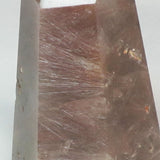 Polished Quartz Crystal Point with Rutile and Hematite Inclusions