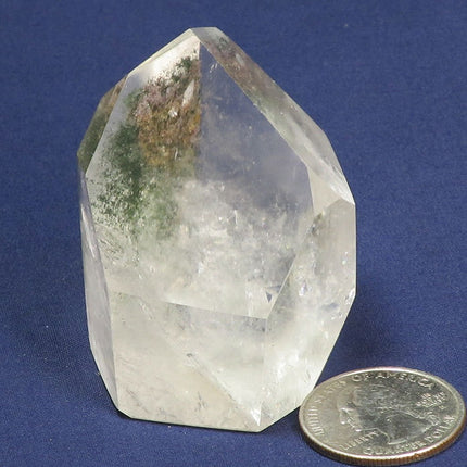 Polished Quartz Crystal Point with Iron Oxide & Hematite Included