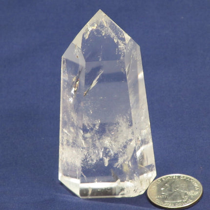 Polished Clear Quartz Crystal Channeler Point w/ Time-Links