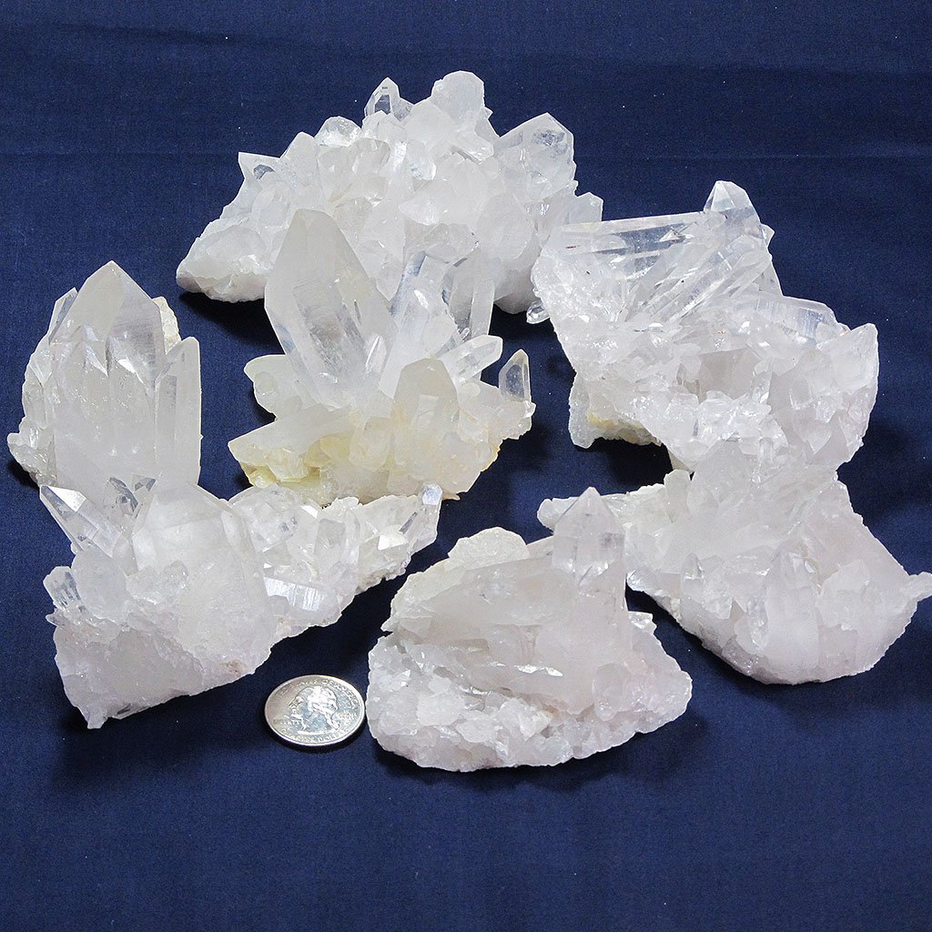 7 Arkansas Quartz Crystal Clusters | Blue Moon Crystals & Jewelry