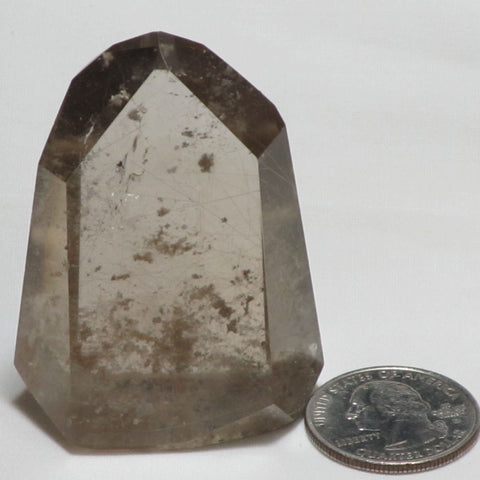 Polished Quartz Crystal Point with Rutile & Iron Oxide Included