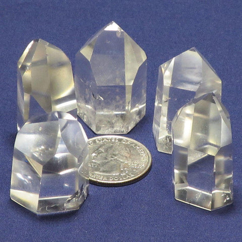 5 Polished Clear Quartz Crystal Points from Brazil