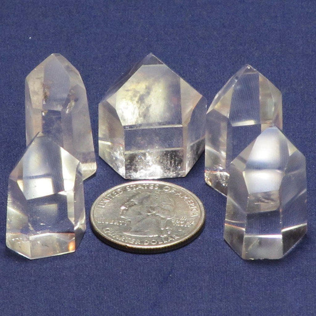 5 Polished Clear Quartz Points from Brazil