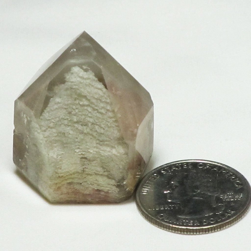 Polished Lodolite Quartz Crystal Point with a Phantom