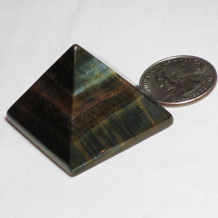 Polished Golden Blue Tiger Eye Pyramid | Blue Moon Crystals