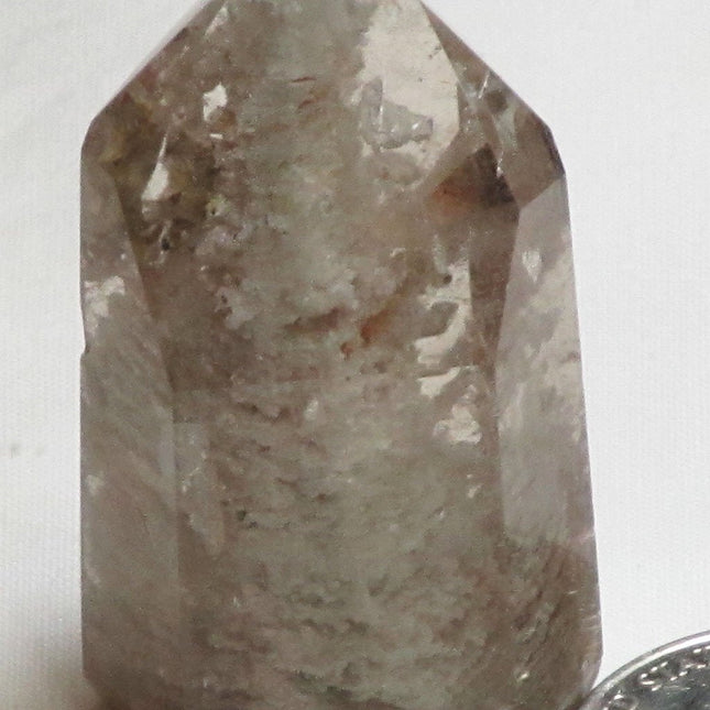 Polished Lodolite Smoky Quartz Crystal Point