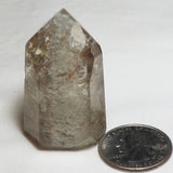 Polished Lodolite Smoky Quartz Crystal Point