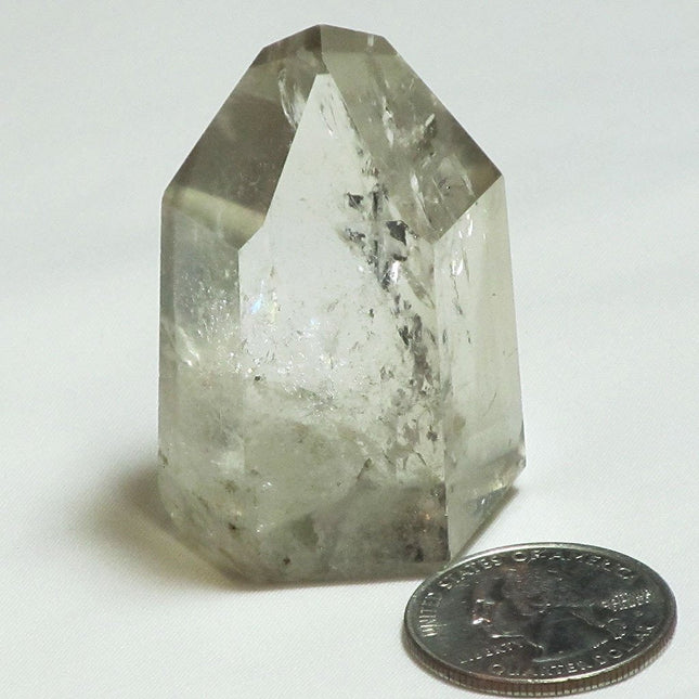 Polished Smoky Quartz Crystal Point with Rainbows