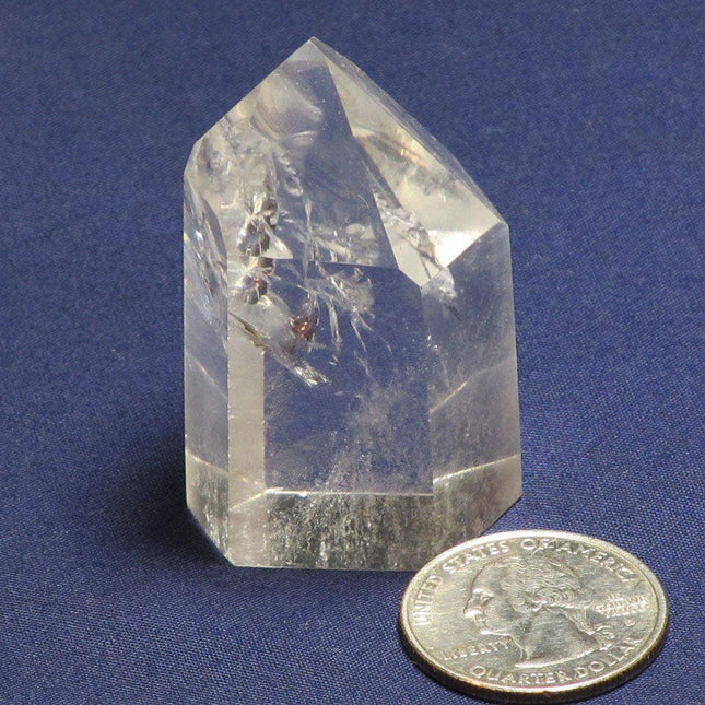 Polished Quartz Crystal Point with Rainbow