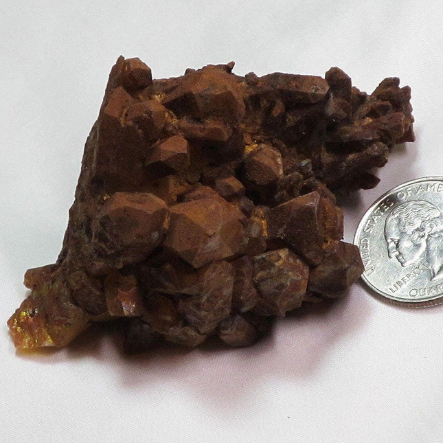 Un-cleaned Quartz Crystal Cluster with Iridescence