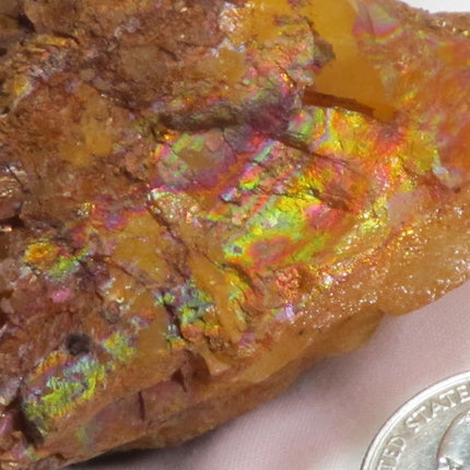 Un-cleaned Quartz Crystal Cluster with Iridescence