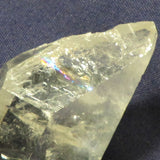 Etched quartz crystal face with Rainbow