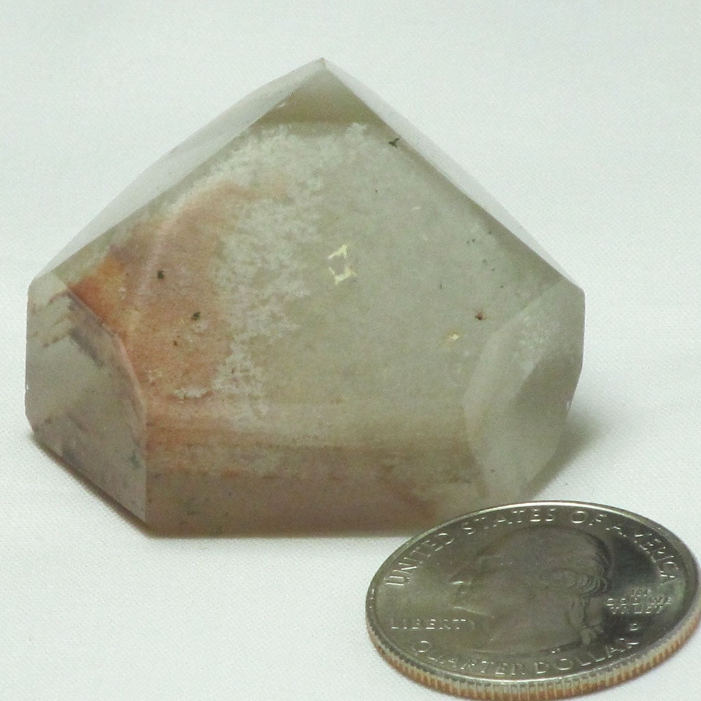 Polished Quartz Crystal Point with Phantoms
