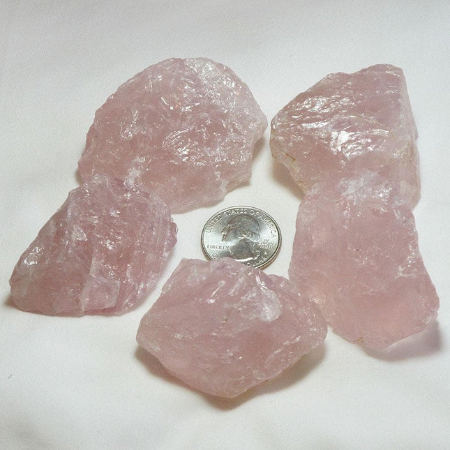 5 Pieces of Natural High Quality Rose Quartz from Madagascar