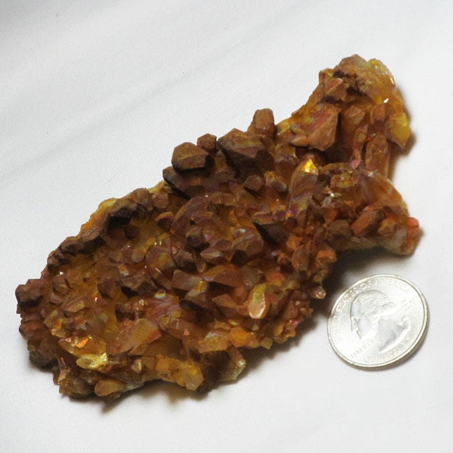 Natural Aura Quartz Crystal Cluster with Rainbow Iridescence