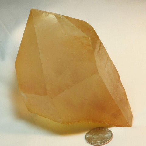 Tangerine Quartz Crystal Point From Brazil