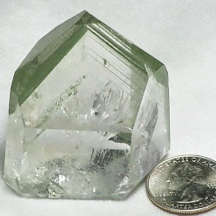 Polished Channeler Quartz Crystal Point with Chlorite Phantoms