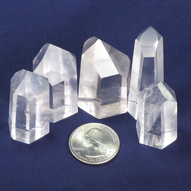 5 Polished Clear Quartz Points from Brazil