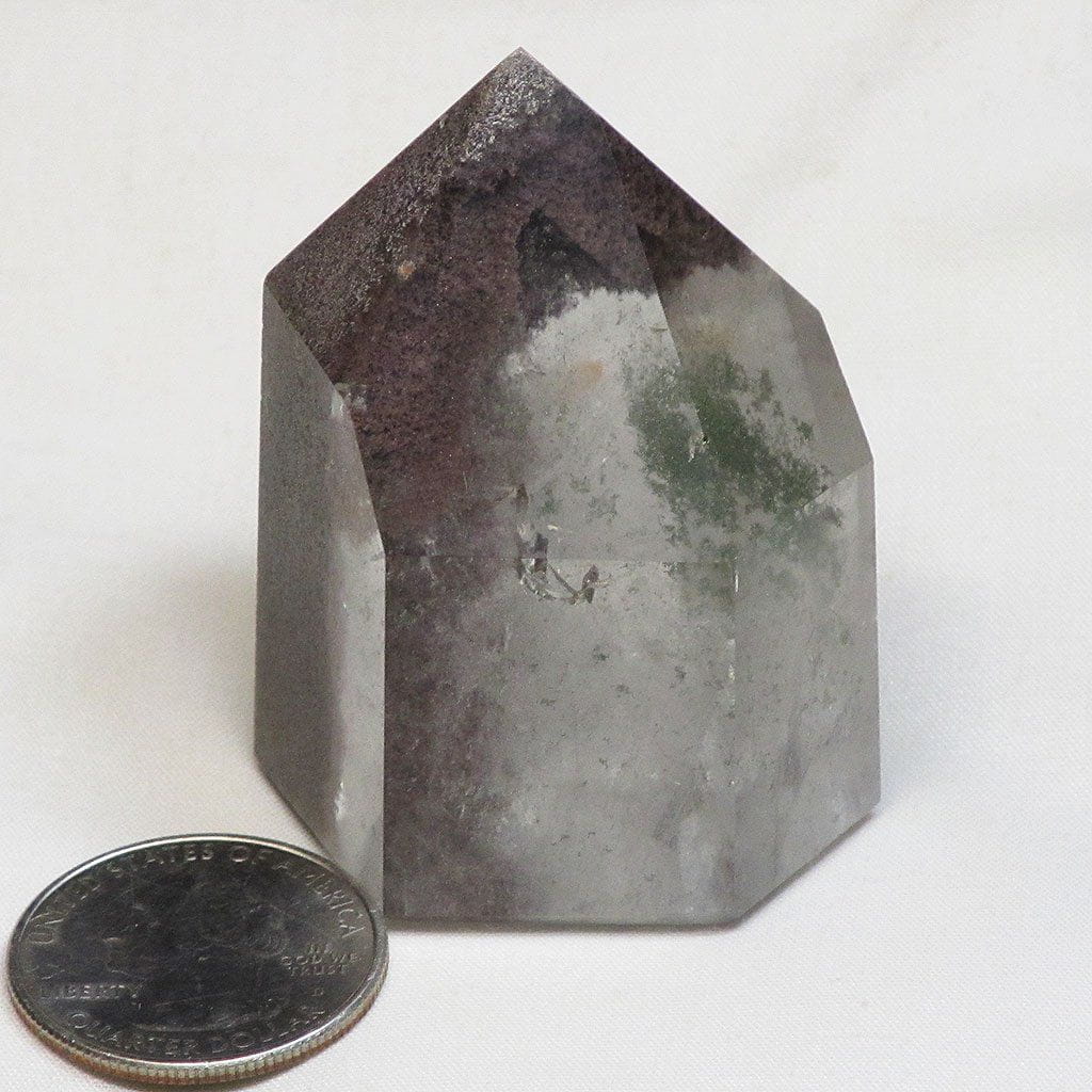 Polished Lodolite Quartz Crystal Point