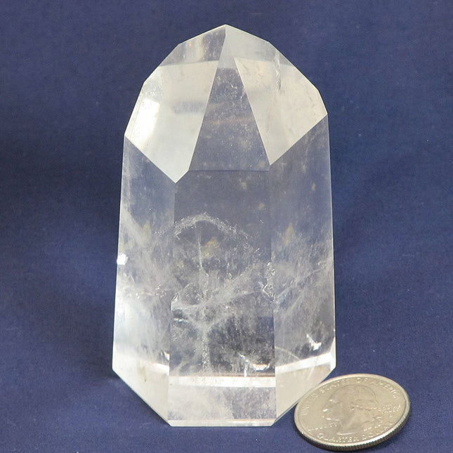 Polished Quartz Crystal Point from Brazil
