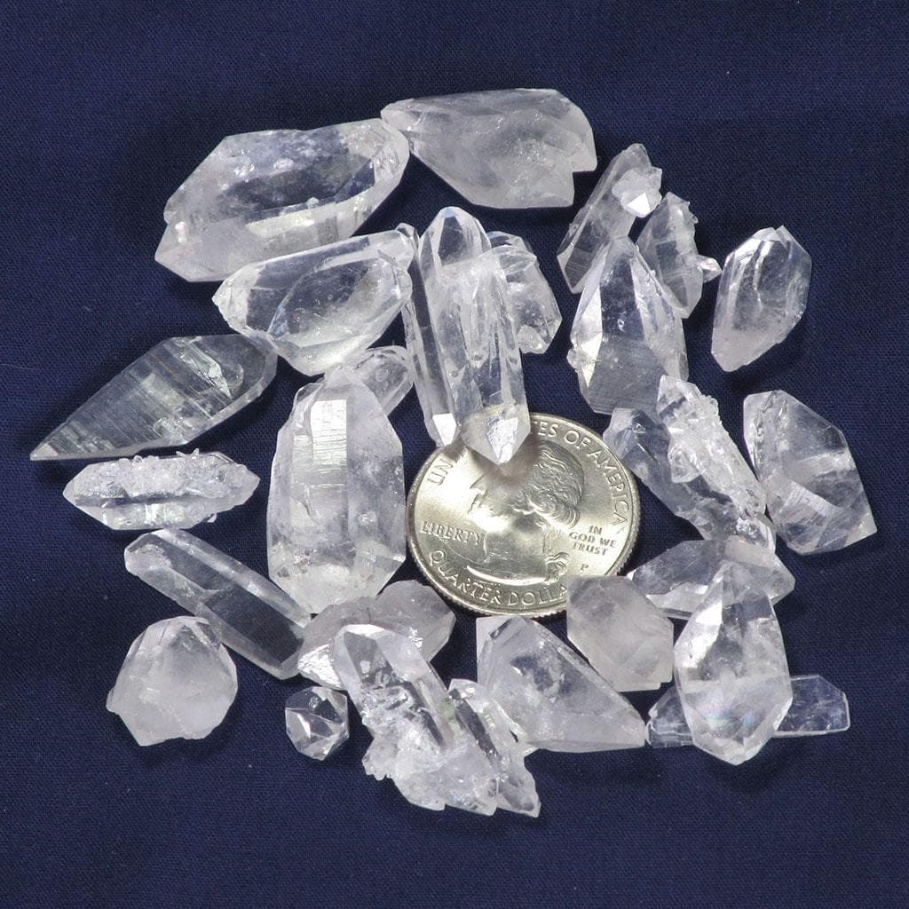 25 A Grade Arkansas Quartz Crystal Double Terminated Points