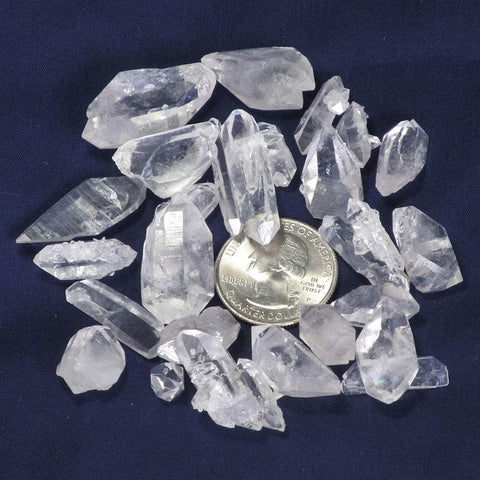 25 A Grade Arkansas Quartz Crystal Double Terminated Points