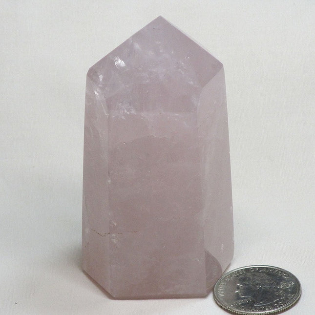 Polished Rose Quartz Crystal Point from Madagascar